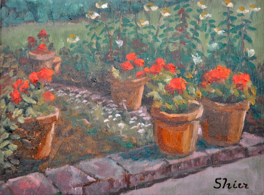 Back Yard Pots – 9×12 – Oil on Panel | Landscape Oil Painting | Randall Shier Canadian Oil Painting Artist