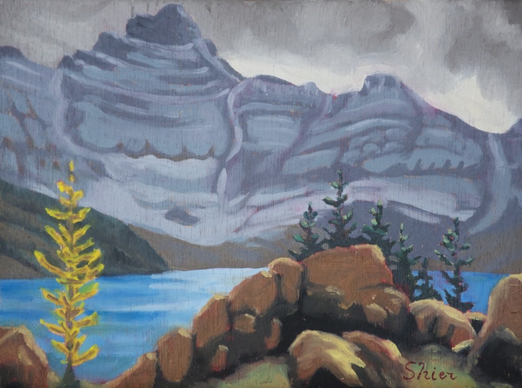 Lake McArthur, Mt Biddle – 9×12 – Oil on Panel | Landscape Painting | Randall Shier Canadian Oil Painting Artist |