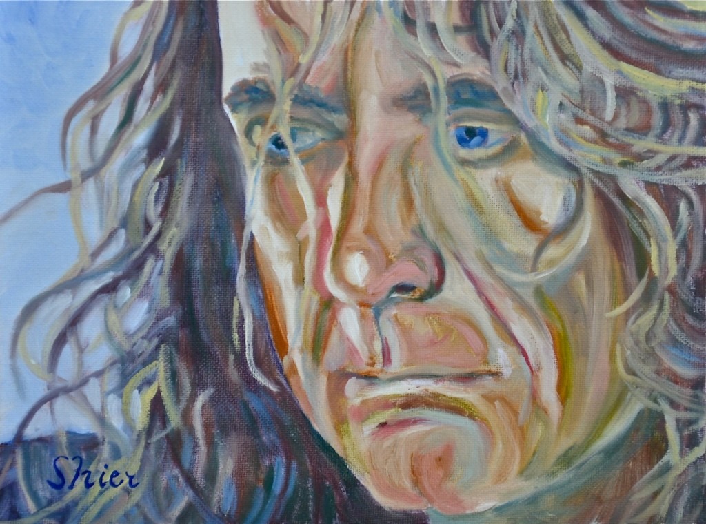 Robert Plant #1 – 9×12 – Oil on Panel | Portrait Painting | Randall Shier Canadian Oil Painting Artist