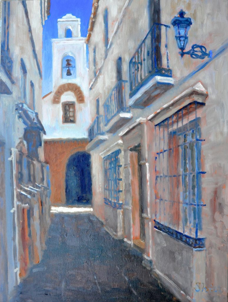 Marbella Passage - 18x24 - oil on panel | Cityscape Oil Painting | Randall Shier Canadian Oil Painting Artist