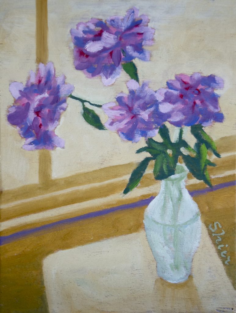 Peonies - 12x9 - oil on panel | Still Life Oil Painting | Randall Shier Canadian Oil Painting Artist